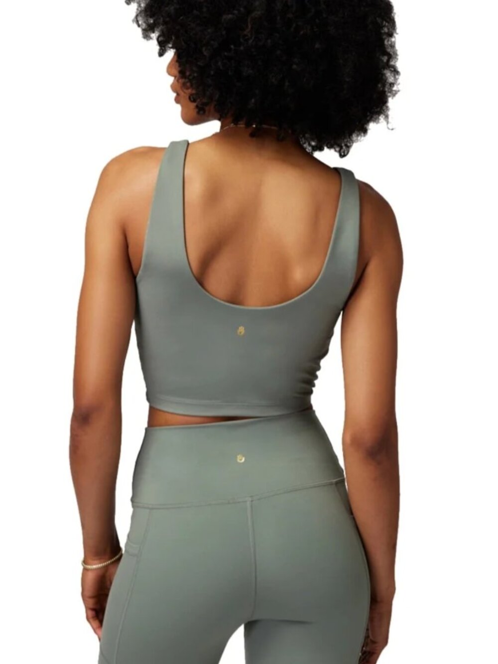 Spiritual Gangster Indie Dream Tech Eco Jersey Crop Agave Small $68